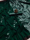 Green color lichi silk saree with zari work
