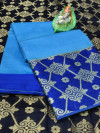 Firoji color crystal silk saree with jacquard weaving work