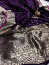 Magenta color banarasi soft silk saree with zari work