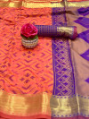 Gajari color banarasi silk weaving patola saree