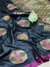 Soft lichi silk saree with zari woven work