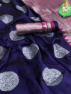 Purple color lichi silk weaving saree