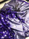 Purple color soft banarasi silk saree with rich pallu