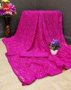 Pink color raffal jacquard weaving sareee