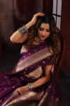 pure soft silk saree with zari and meenakari work