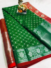 Green color pure weaving silk saree