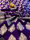 Purple colored Banarasi silk saree with jacquard weaving work
