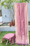 Metallic linen silk weaving saree with ikat woven work