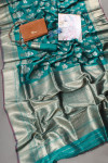Rama green color kanchipuram silk handloom saree with zari work