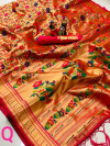 Kanchipuram silk saree with weaving work