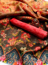 Banarasi kora silk saree with digital printed work