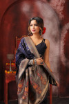 pure soft silk saree with zari and meenakari work