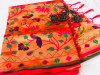 Multi color paithani silk saree with zari woven work