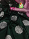 Green color lichi silk weaving saree