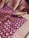 Magenta color soft banarasi cotton silk saree