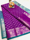 purple color pure weaving silk saree