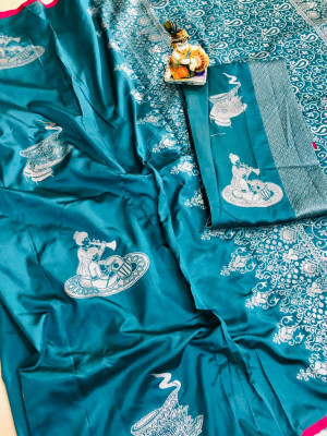 Lichi silk saree with zari work