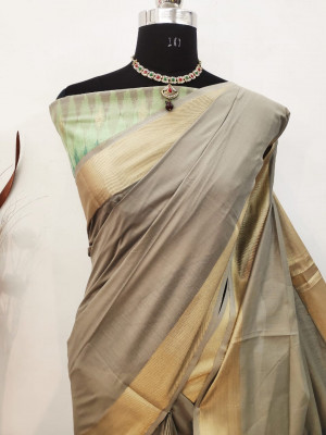 Chanderi cotton saree with zari work