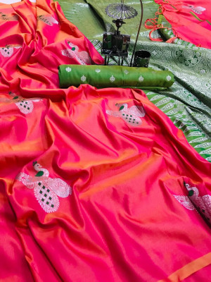Lichi silk weaving saree