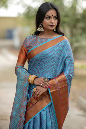 Soft art silk weaving saree with zari work