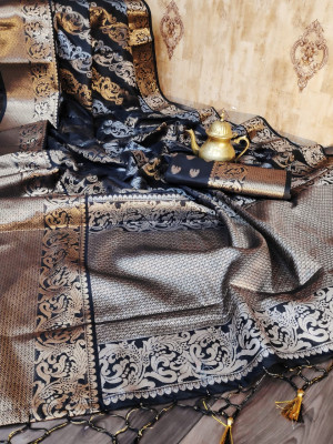 Mysore silk saree with zari weaving work
