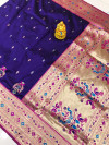 Purple color paithani silk saree with golden zari work