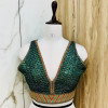 Bollywood style sequence work green color blouse