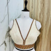 Bollywood style sequence work white color blouse