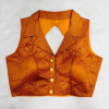 Orange color stylish shirt collar blouse