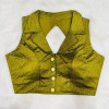 Mehndi green color stylish shirt collar blouse
