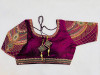 Embroidery copper zari with sequence blouse wine color