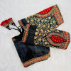 Gold codding heavy embroidery work black color blouse