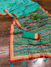 Green color georgette saree with printed work