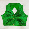 Green color stylish shirt collar blouse