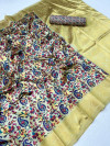 Multi color soft silk saree with digital printed work