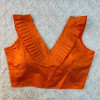 Bollywood stylish V pattern orange color blouse