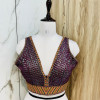 Bollywood style sequence work wine color blouse