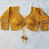 Heavy embroidery designer readymade mustard yellow color blouse