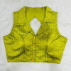Parrot green color stylish shirt collar blouse