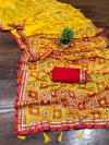 Multi color georgette saree with printed work