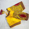 Gold codding heavy embroidery work yellow color blouse