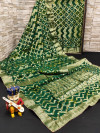 Dark green color art silk saree with zari weaving work