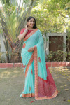 Multi color soft georgette saree with printed work