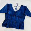 Royal blue peplum style croptop desginer blouse