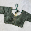 Green color embroidery and sequence work blouse