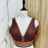 Bollywood style sequence work maroon color blouse