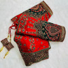 Embroidery copper zari with sequence blouse red color