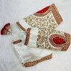 Gold codding heavy embroidery work white color blouse