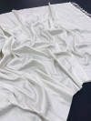 White color soft silk saree with zari weaving work