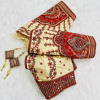 Embroidery copper zari with sequence blouse cream color